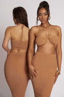 Camel Lana Smocked Skirt Set -Lady Clothing Store PRODUCT MAR202023 22