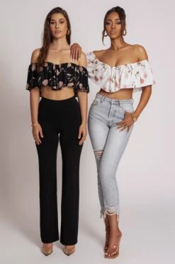 Black Floral Garden Party Crop Top -Lady Clothing Store PRODUCT MAR202023 23 34c30b7a 92c5 4647 9d80 453f2b85ce91