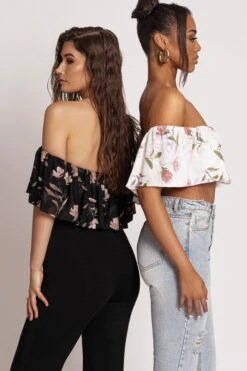 Black Floral Garden Party Crop Top -Lady Clothing Store PRODUCT MAR202023 29 6fd2fe8a 8e23 4a78 974d 1cd0ccd7c537