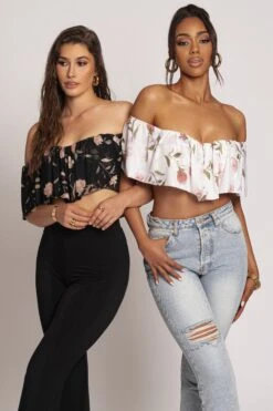 Black Floral Garden Party Crop Top -Lady Clothing Store PRODUCT MAR202023 32 1f3bae9b 38eb 4ccb 8537 598563a42158