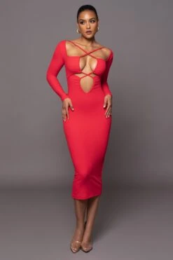 Persimmon Mesmerize Midi Dress -Lady Clothing Store PRODUCT MAR302023 1661