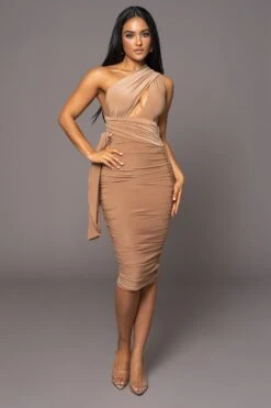 Almond Edge Of Romance Midi Dress