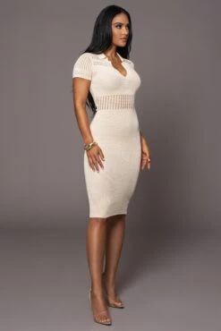 Buttercream Venice Collared Midi Dress -Lady Clothing Store PRODUCT MAR82023 ASAP 3