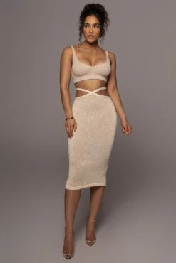 Cream Beatrix Midi Skirt