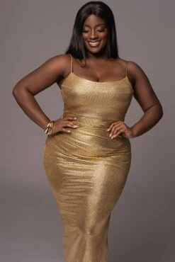 Gold Rubi Cowl Neck Cocktail Dress -Lady Clothing Store PRODUCT MAY112023 12