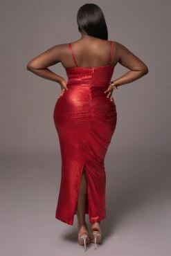 Red Rubi Cowl Neck Cocktail Dress -Lady Clothing Store PRODUCT MAY112023 25