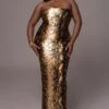 Gold Bianca Snakeskin Slit Dress 1 Gold Bianca Snakeskin Slit Dress -Lady Clothing Store PRODUCT MAY112023 62