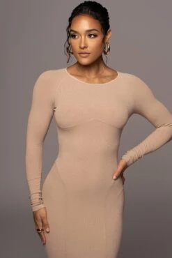 Beige High Expectations Midi Dress -Lady Clothing Store PRODUCT MAY132022 65