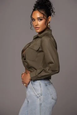 Olive Castella Twist Front Top -Lady Clothing Store PRODUCT MAY172023 103