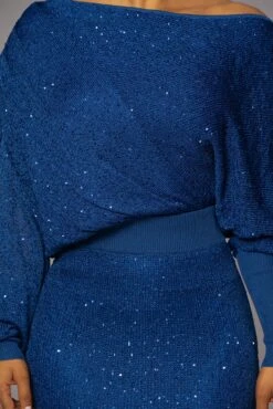 Blue Night Sky Sequin Skirt Set -Lady Clothing Store PRODUCT MAY172023 117