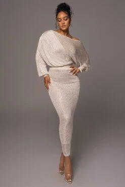 Beige Night Sky Sequin Skirt Set 22 Beige Night Sky Sequin Skirt Set -Lady Clothing Store PRODUCT MAY172023 120