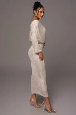 Beige Night Sky Sequin Skirt Set 24 Beige Night Sky Sequin Skirt Set -Lady Clothing Store PRODUCT MAY172023 122