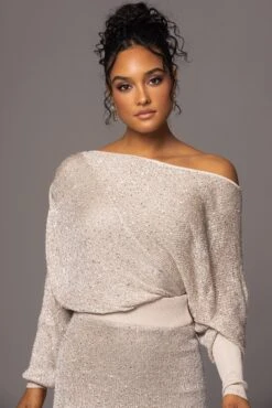 Beige Night Sky Sequin Skirt Set 20 Beige Night Sky Sequin Skirt Set -Lady Clothing Store PRODUCT MAY172023 130