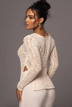 Light Beige Hideaway Crochet Knit Top 21 Light Beige Hideaway Crochet Knit Top -Lady Clothing Store PRODUCT MAY172023 31
