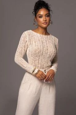 Light Beige Hideaway Crochet Knit Top 20 Light Beige Hideaway Crochet Knit Top -Lady Clothing Store PRODUCT MAY172023 38