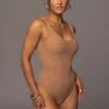 Tan Mesh Essential Tank Bodysuit Undergarment -Lady Clothing Store PRODUCT MAY172023 93