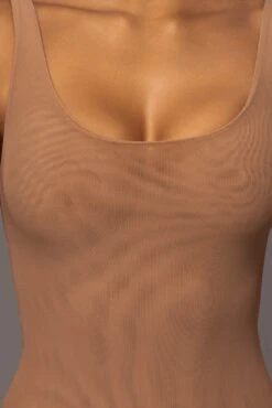 Tan Mesh Essential Tank Bodysuit Undergarment -Lady Clothing Store PRODUCT MAY172023 98
