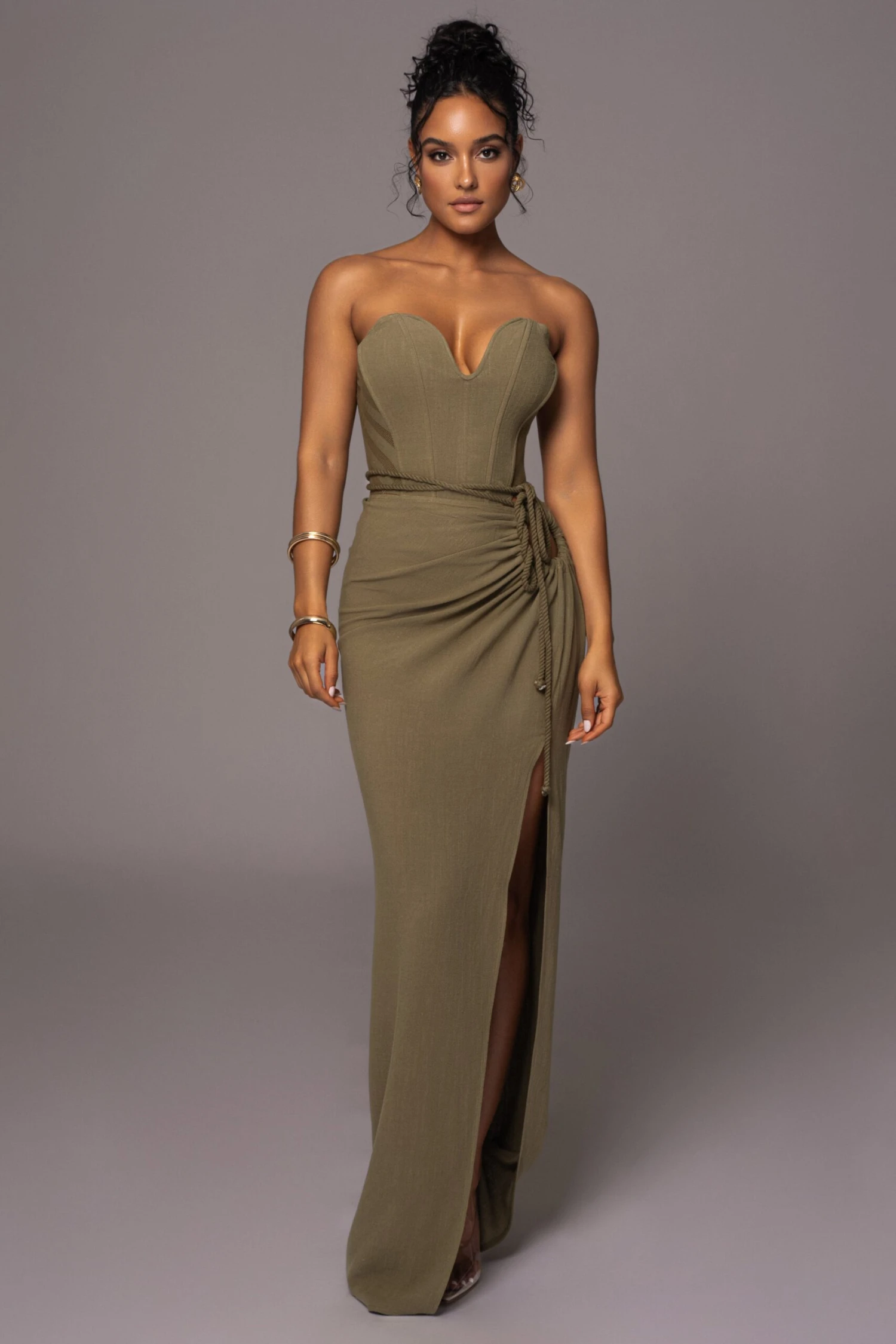 Olive Destination Linen Skirt Set 3 Olive Destination Linen Skirt Set