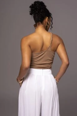 Tan Rebel One Shoulder Top -Lady Clothing Store PRODUCT MAY232023 JUNEDROP1 176
