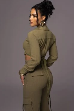 Olive Drift Away Linen Wrap Top -Lady Clothing Store PRODUCT MAY232023 JUNEDROP1 193