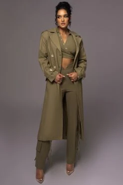 Olive One Step Closer Linen Coat -Lady Clothing Store PRODUCT MAY232023 JUNEDROP1 207