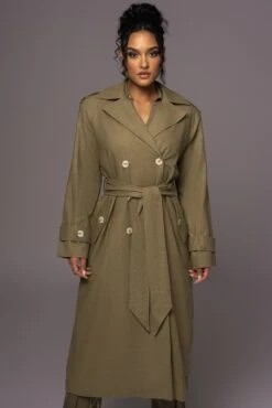 Olive One Step Closer Linen Coat -Lady Clothing Store PRODUCT MAY232023 JUNEDROP1 213