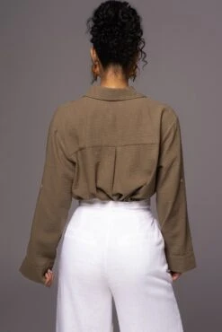 Olive By The Coast Crinkled Button Up -Lady Clothing Store PRODUCT MAY232023 JUNEDROP1 220