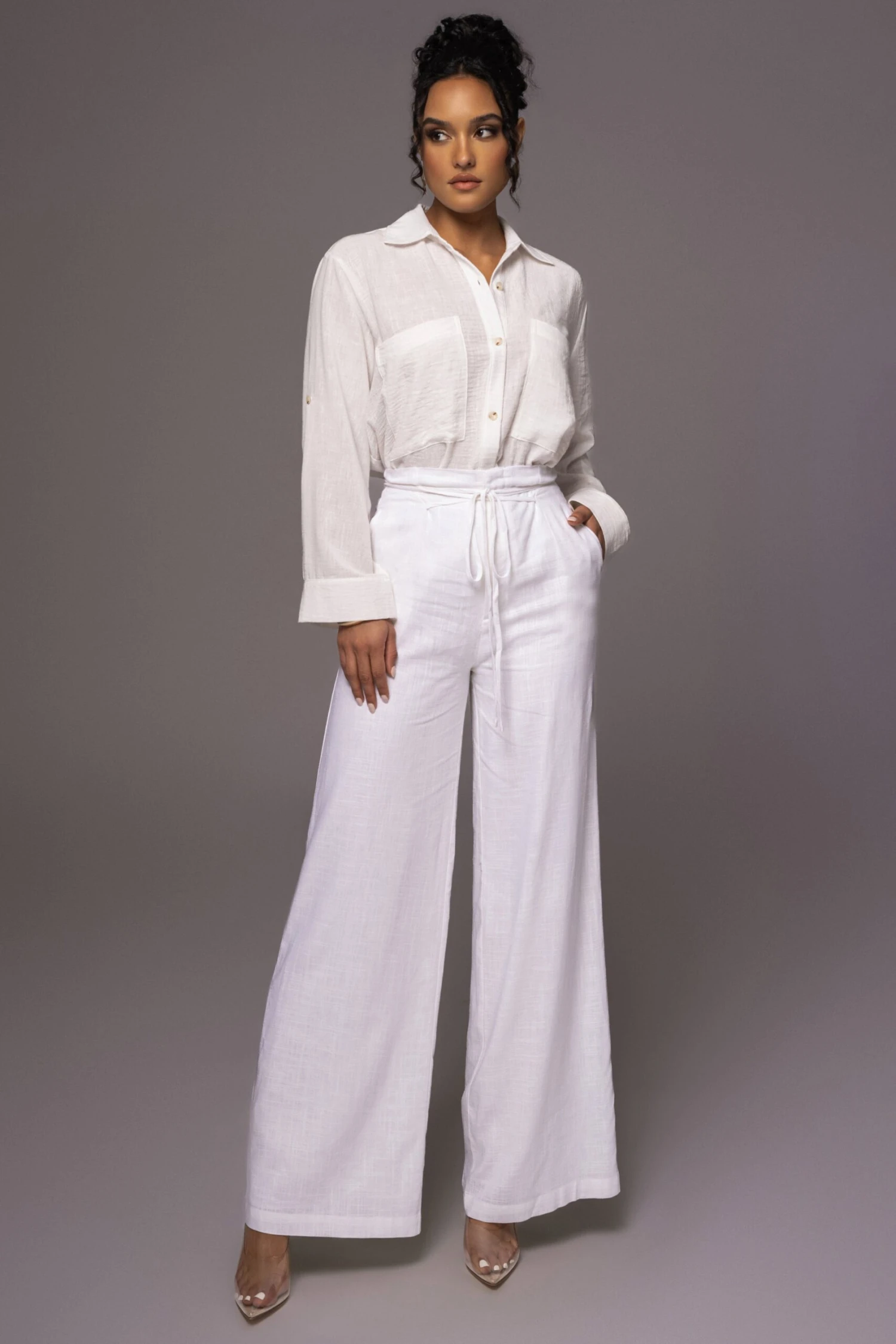 Off White By The Coast Crinkled Button Up 9 Off White By The Coast Crinkled Button Up - Image 7