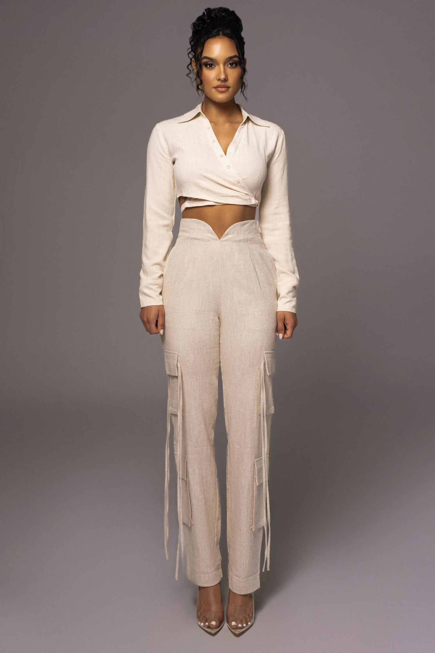 Natural Drift Away Linen Wrap Top 5 Natural Drift Away Linen Wrap Top - Image 3