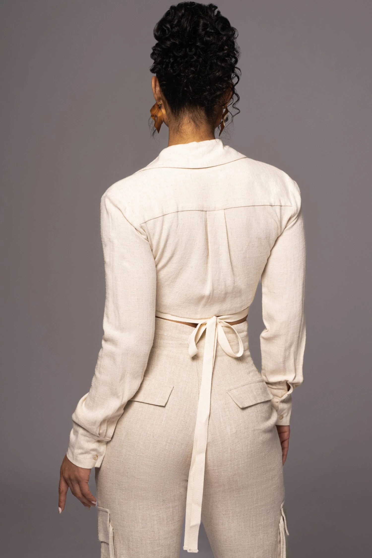 Natural Drift Away Linen Wrap Top 11 Natural Drift Away Linen Wrap Top - Image 9