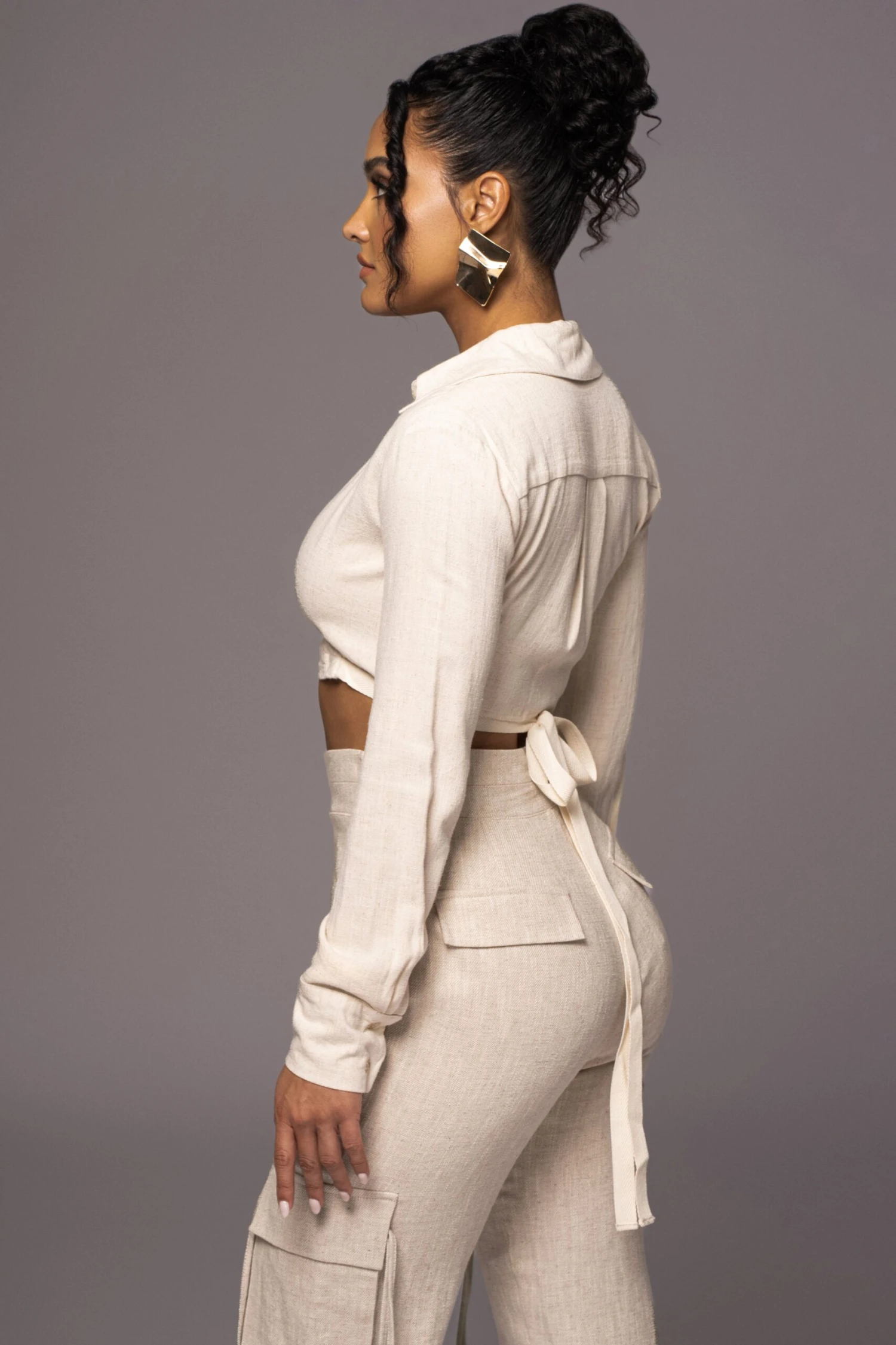 Natural Drift Away Linen Wrap Top 9 Natural Drift Away Linen Wrap Top - Image 7