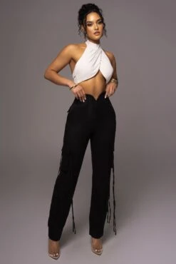 Black Better Half Linen Utility Pants -Lady Clothing Store PRODUCT MAY232023 JUNEDROP1 278