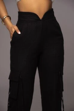 Black Better Half Linen Utility Pants -Lady Clothing Store PRODUCT MAY232023 JUNEDROP1 284