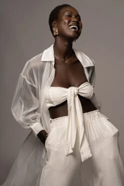 White Lia Button Front Shirt Dress -Lady Clothing Store PRODUCT MAY92022 190