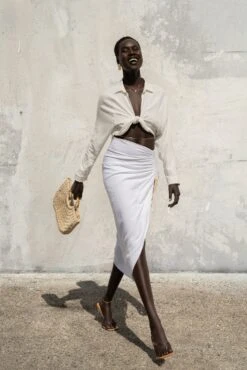 Ivory Spring Ruched Linen Skirt 16 Ivory Spring Ruched Linen Skirt -Lady Clothing Store PRODUCT MAY92022 224