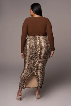 Snakeskin Halow Ruched Skirt -Lady Clothing Store PRODUCT NOV162021 PLUSSIZE 133 e4847285 7c86 47da b9db 2a1e263ae6d6