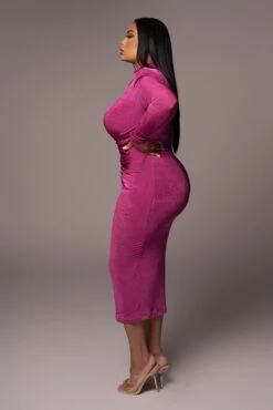 Berry Kara Mock Neck Dress -Lady Clothing Store PRODUCT NOV162021 PLUSSIZE 163