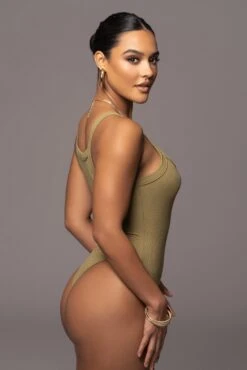 Olive Akito Ribbed Bodysuit -Lady Clothing Store PRODUCT NOV172022 125