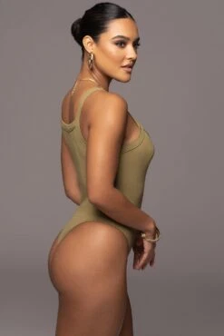 Olive Akito Ribbed Bodysuit -Lady Clothing Store PRODUCT NOV172022 128