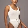 Ivory Juliette Knit Belted One Piece -Lady Clothing Store PRODUCT NOV172022 134