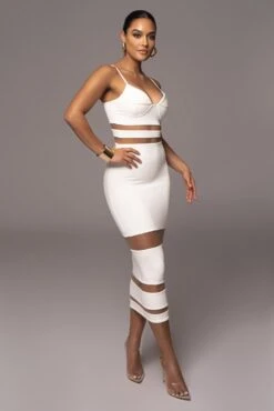 Ivory Alysiha Midi Dress -Lady Clothing Store PRODUCT NOV172022 25