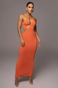 Orange Soledad Cross Maxi Dress -Lady Clothing Store PRODUCT NOV172022 92