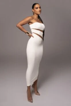 White Unpredictable Midi Dress -Lady Clothing Store PRODUCT NOV212022 DECDROP1 16