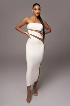 White Unpredictable Midi Dress -Lady Clothing Store PRODUCT NOV212022 DECDROP1 17