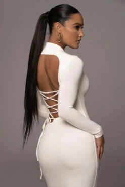 Ivory Shaye Mock Neck Dress -Lady Clothing Store PRODUCT NOV212022 DECDROP1 194