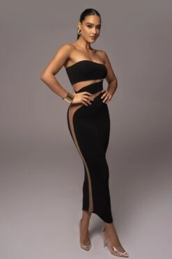 Black Unpredictable Midi Dress -Lady Clothing Store PRODUCT NOV212022 DECDROP1 38