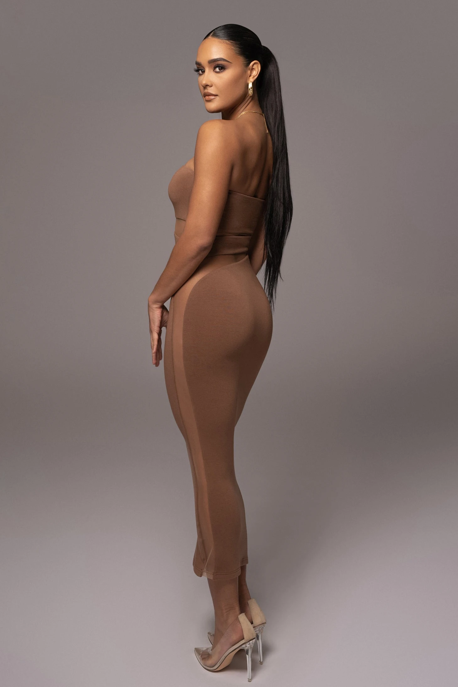 Pecan Unpredictable Midi Dress 4 Pecan Unpredictable Midi Dress - Image 2