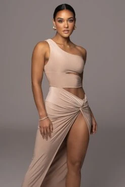 Camel One Night Only Dress -Lady Clothing Store PRODUCT NOV32022 HOLIDAY 12