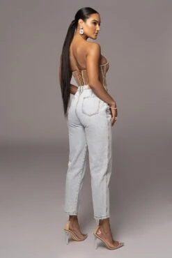 LIMITED EDITION Tan Rhinestone Crystal Corset 37 LIMITED EDITION Tan Rhinestone Crystal Corset -Lady Clothing Store PRODUCT NOV32022 HOLIDAY 146