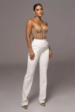 LIMITED EDITION Tan Rhinestone Crystal Corset 35 LIMITED EDITION Tan Rhinestone Crystal Corset -Lady Clothing Store PRODUCT NOV32022 HOLIDAY 151